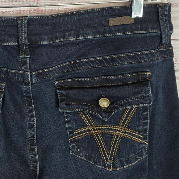 Kut From the Kloth Natalie High Rise Bootcut Jeans Sz 16 Dark Wash Flap Pockets - Picture 5 of 11